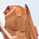 CELINE Macadam Canvas Hand Bag PVC Leather Brown Gold Auth ki6298-21