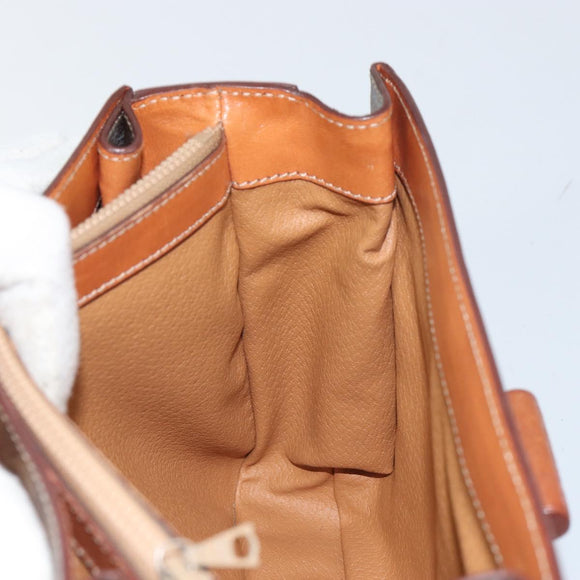 CELINE Macadam Canvas Hand Bag PVC Leather Brown Gold Auth ki6298