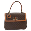 CELINE Macadam Canvas Hand Bag PVC Leather Brown Gold Auth ki6298-13