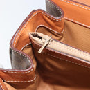CELINE Macadam Canvas Hand Bag PVC Leather Brown Gold Auth ki6298-23
