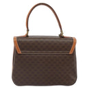 CELINE Macadam Canvas Hand Bag PVC Leather Brown Gold Auth ki6298-2
