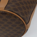 CELINE Macadam Canvas Shoulder Bag PVC Leather Brown Gold Auth ki6299-10