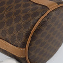 CELINE Macadam Canvas Shoulder Bag PVC Leather Brown Gold Auth ki6299-13