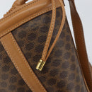 CELINE Macadam Canvas Shoulder Bag PVC Leather Brown Gold Auth ki6299-14