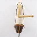 CELINE Macadam Canvas Shoulder Bag PVC Leather Brown Gold Auth ki6299-22