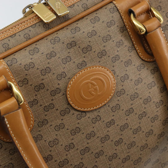 GUCCI Micro GG Supreme Hand Bag PVC Beige Gold 000 104 0030 Auth ki6300