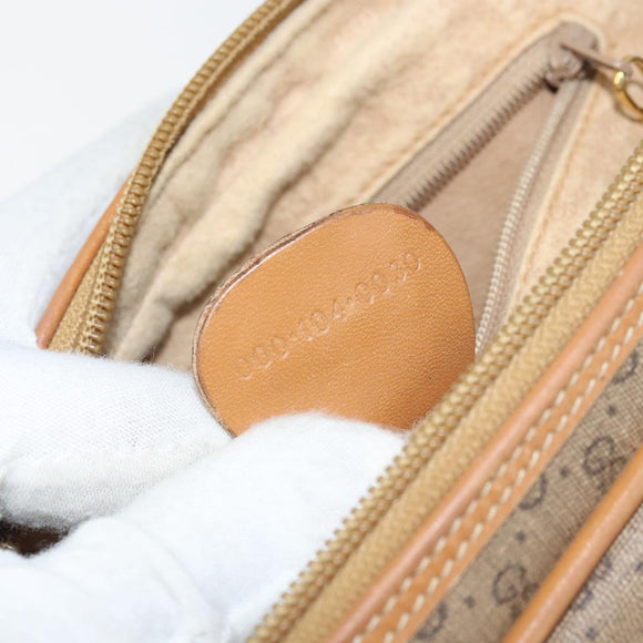 GUCCI Micro GG Supreme Hand Bag PVC Beige Gold 000 104 0030 Auth ki6300