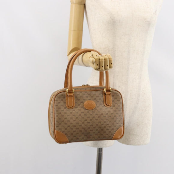 GUCCI Micro GG Supreme Hand Bag PVC Beige Gold 000 104 0030 Auth ki6300