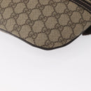 GUCCI GG Supreme Body Bag PVC Beige Gold 233269 Auth ki6304-16