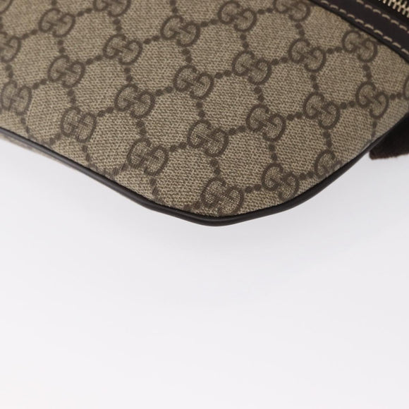 GUCCI GG Supreme Body Bag PVC Beige Goud 233269 Auth ki6304
