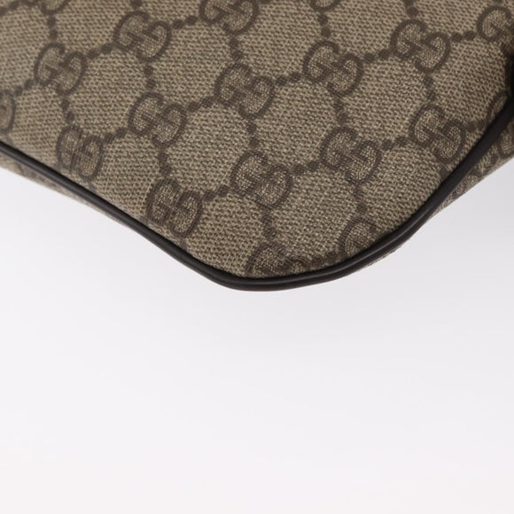 GUCCI GG Supreme Body Bag PVC Beige Goud 233269 Auth ki6304