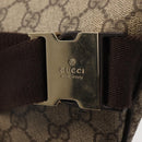 GUCCI GG Supreme Body Bag PVC Beige Gold 233269 Auth ki6304-8