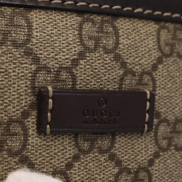 GUCCI GG Supreme Body Bag PVC Beige Goud 233269 Auth ki6304
