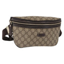 GUCCI GG Supreme Body Bag PVC Beige Goud 233269 Auth ki6304-1