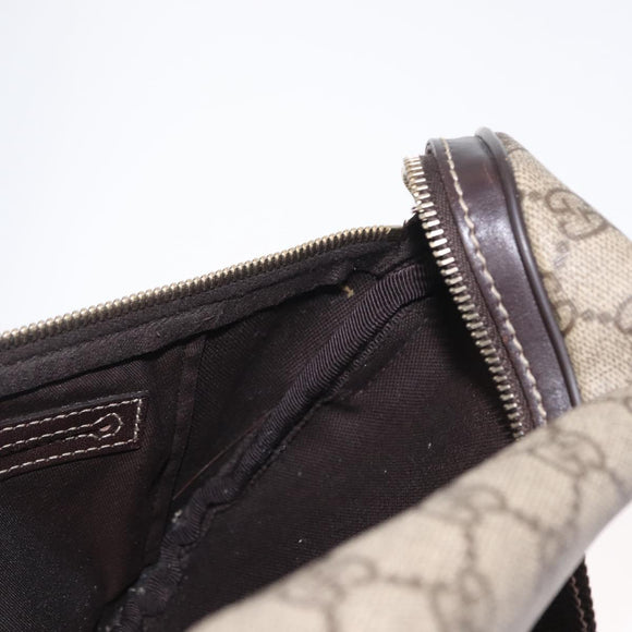 GUCCI GG Supreme Body Bag PVC Beige Gold 233269 Auth ki6304