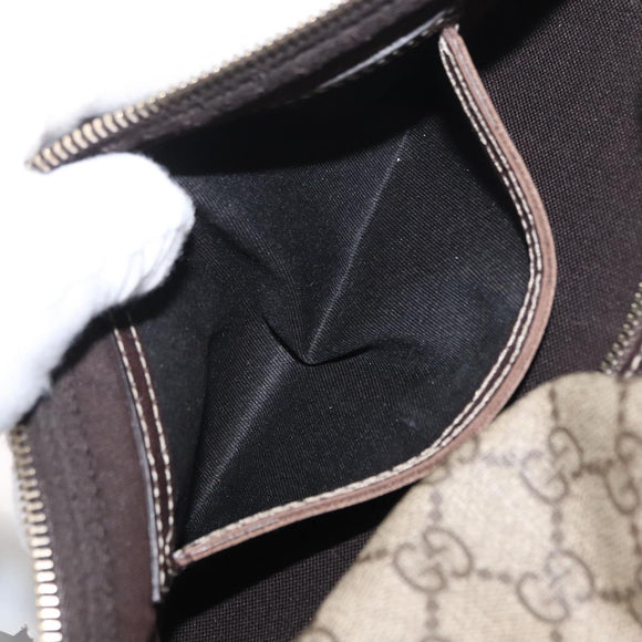 GUCCI GG Supreme Body Bag PVC Beige Gold 233269 Auth ki6304