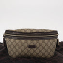 GUCCI GG Supreme Body Bag PVC Beige Gold 233269 Auth ki6304-12