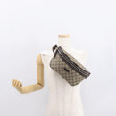 GUCCI GG Supreme Body Bag PVC Beige Gold 233269 Auth ki6304-24