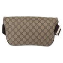 GUCCI GG Supreme Body Bag PVC Beige Gold 233269 Auth ki6304-2