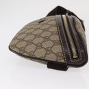 GUCCI GG Supreme Body Bag PVC Beige Goud 233269 Auth ki6304-3