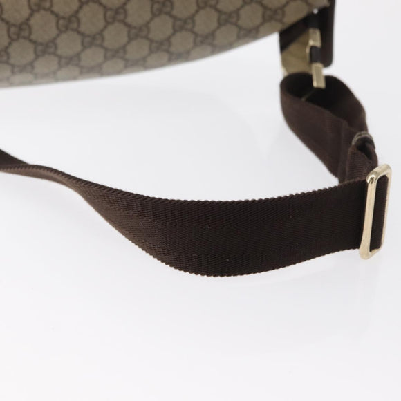 GUCCI GG Supreme Body Bag PVC Beige Goud 233269 Auth ki6304