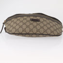 GUCCI GG Supreme Body Bag PVC Beige Gold 233269 Auth ki6304-5