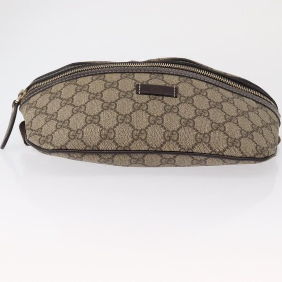 GUCCI GG Supreme Body Bag PVC Beige Goud 233269 Auth ki6304