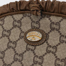 GUCCI GG Plus Supreme Shoulder Bag PVC Leather Beige Gold Auth ki6307-14