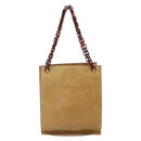 PRADA Chain Hand Bag Leather plastic Beige Auth ki6308-2