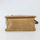 PRADA Chain Hand Bag Leather plastic Beige Auth ki6308-5