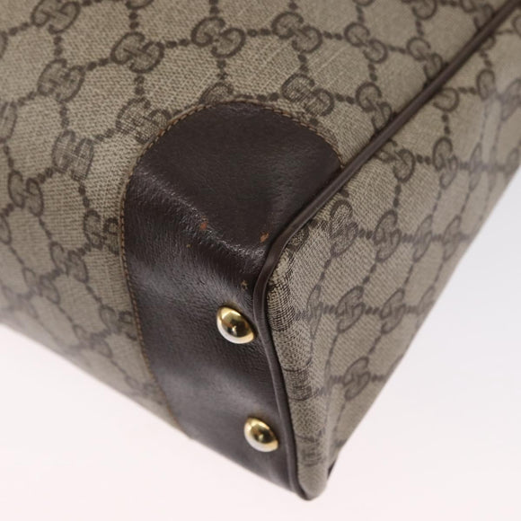 GUCCI GG Supreme Web Sherry Line Hand Bag PVC Beige Gold 010 378 Auth ki6310