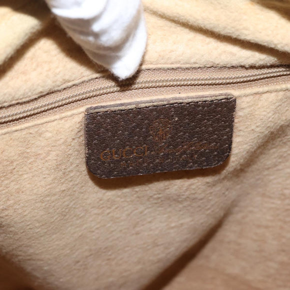 GUCCI GG Supreme Web Sherry Line Hand Bag PVC Beige Gold 010 378 Auth ki6310