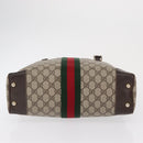 GUCCI GG Supreme Web Sherry Line Hand Bag PVC Beige Gold 010 378 Auth ki6310-5