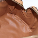 CELINE Macadam Canvas Boston Bag PVC Leather Brown Gold Auth ki6313-9