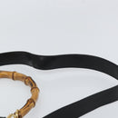 GUCCI Bamboo Shoulder Bag Leather 2way Black Gold 001 2113 1638 Auth ki6316-15