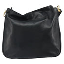 GUCCI Bamboo Shoulder Bag Leather 2way Black Gold 001 2113 1638 Auth ki6316-13
