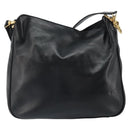 GUCCI Bamboo Shoulder Bag Leather 2way Black Gold 001 2113 1638 Auth ki6316-2