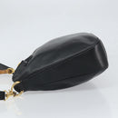 GUCCI Bamboo Shoulder Bag Leather 2way Black Gold 001 2113 1638 Auth ki6316-4