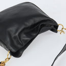 GUCCI Bamboo Shoulder Bag Leather 2way Black Gold 001 2113 1638 Auth ki6316-6