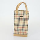 Burberrys Nova Check Blue Label Bag Canvas Nylon 4 Set Beige Blue Auth ki6317-14