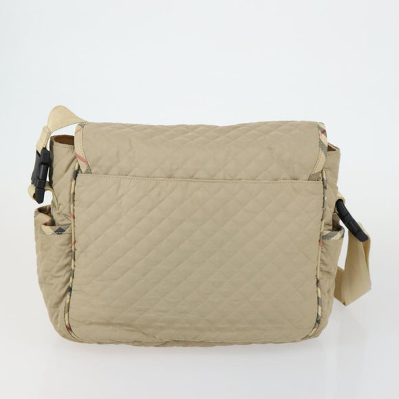 Burberrys Nova Check Blue Label Bag Canvas Nylon 4 Set Beige Blue Auth ki6317