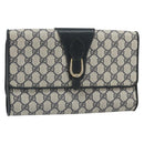 GUCCI GG Supreme Clutch Bag PVC Navy Gold 89 01 006 Auth ki6318-1