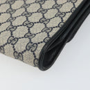 GUCCI GG Supreme Clutch Bag PVC Navy Gold 89 01 006 Auth ki6318-10