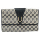GUCCI GG Supreme Clutch Bag PVC Navy Gold 89 01 006 Auth ki6318-2