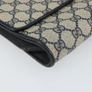GUCCI GG Supreme Clutch Bag PVC Navy Gold 89 01 006 Auth ki6318-9
