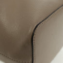 FENDI Hand Bag Leather Gray Gold Auth ki6319-10