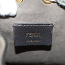 FENDI Hand Bag Leather Gray Gold Auth ki6319-18