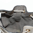 FENDI Hand Bag Leather Gray Gold Auth ki6319-20