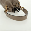FENDI Hand Bag Leather Gray Gold Auth ki6319-7