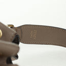 FENDI Hand Bag Leather Gray Gold Auth ki6319-9